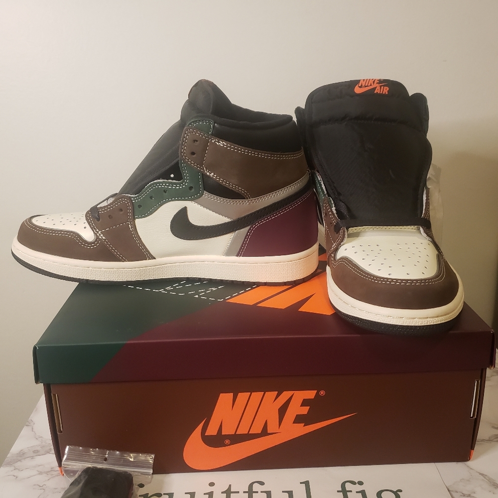 Air Jordan 1 Retro High OG Hand Crafted Black/Archaeo Brown-Dark Chocolate 8.5